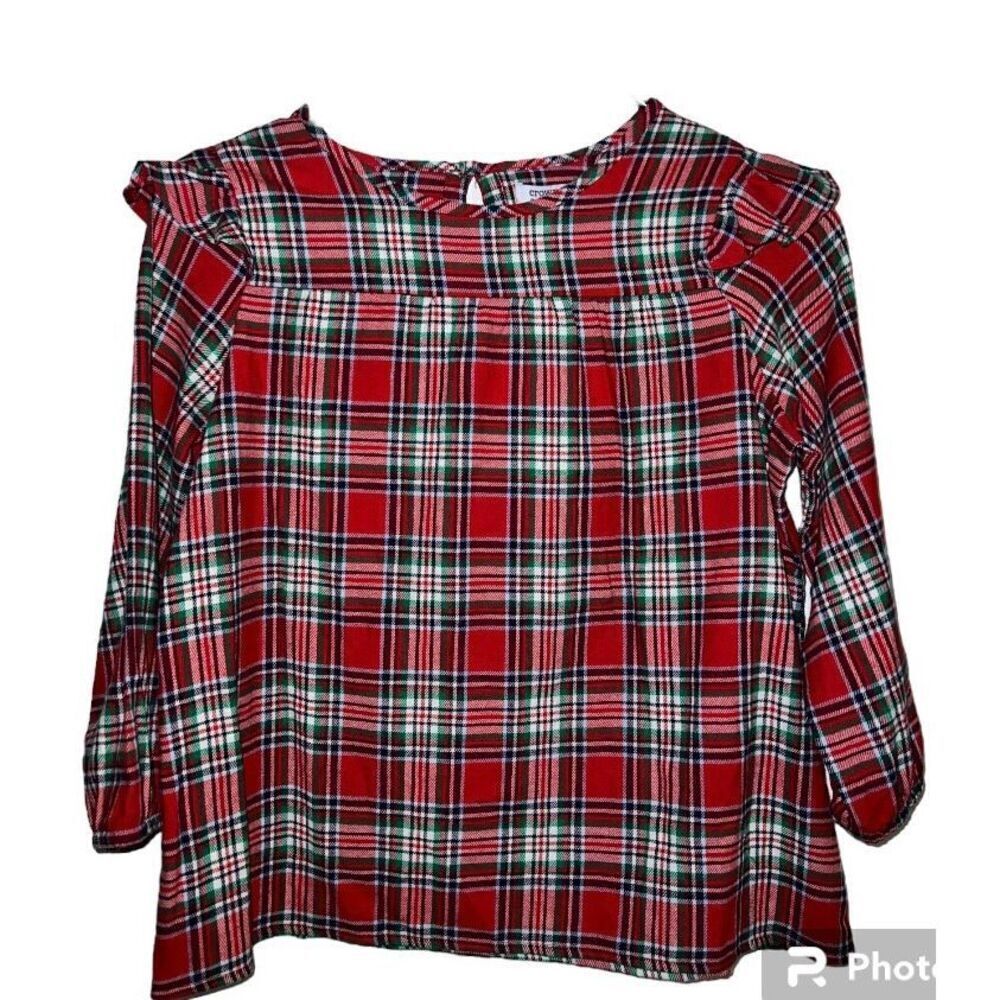 NEW Crown and Ivy Girls Plaid Top Blouse Shirt LARGE
